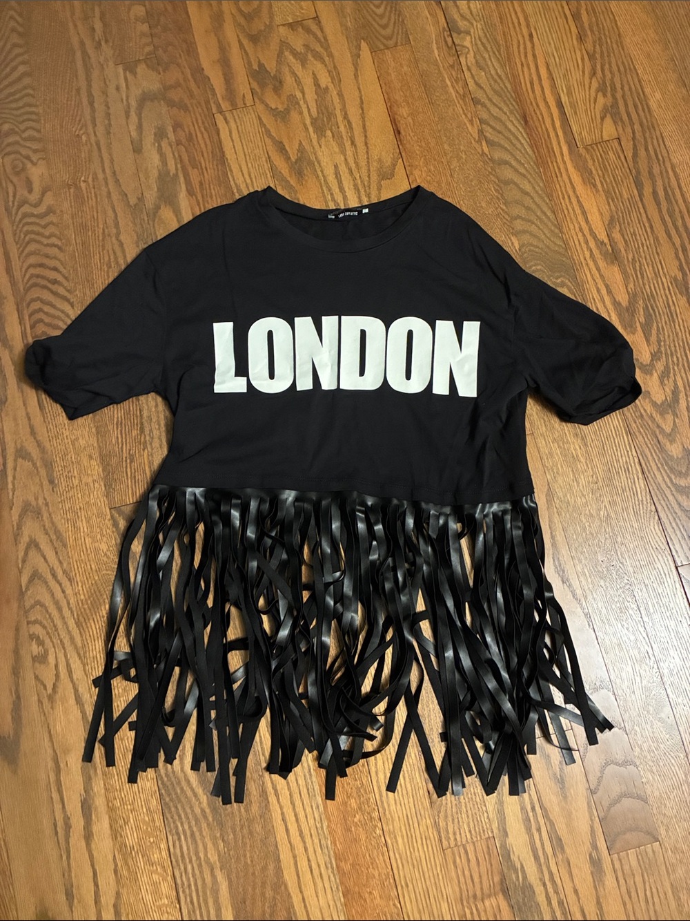 Zara  'LONDON' Fringe Crop Top